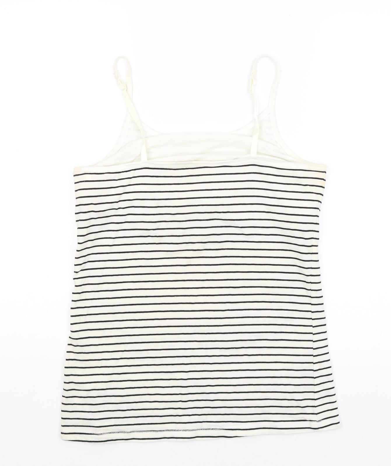 Favourites Womens White Striped  Camisole Tank Size L
