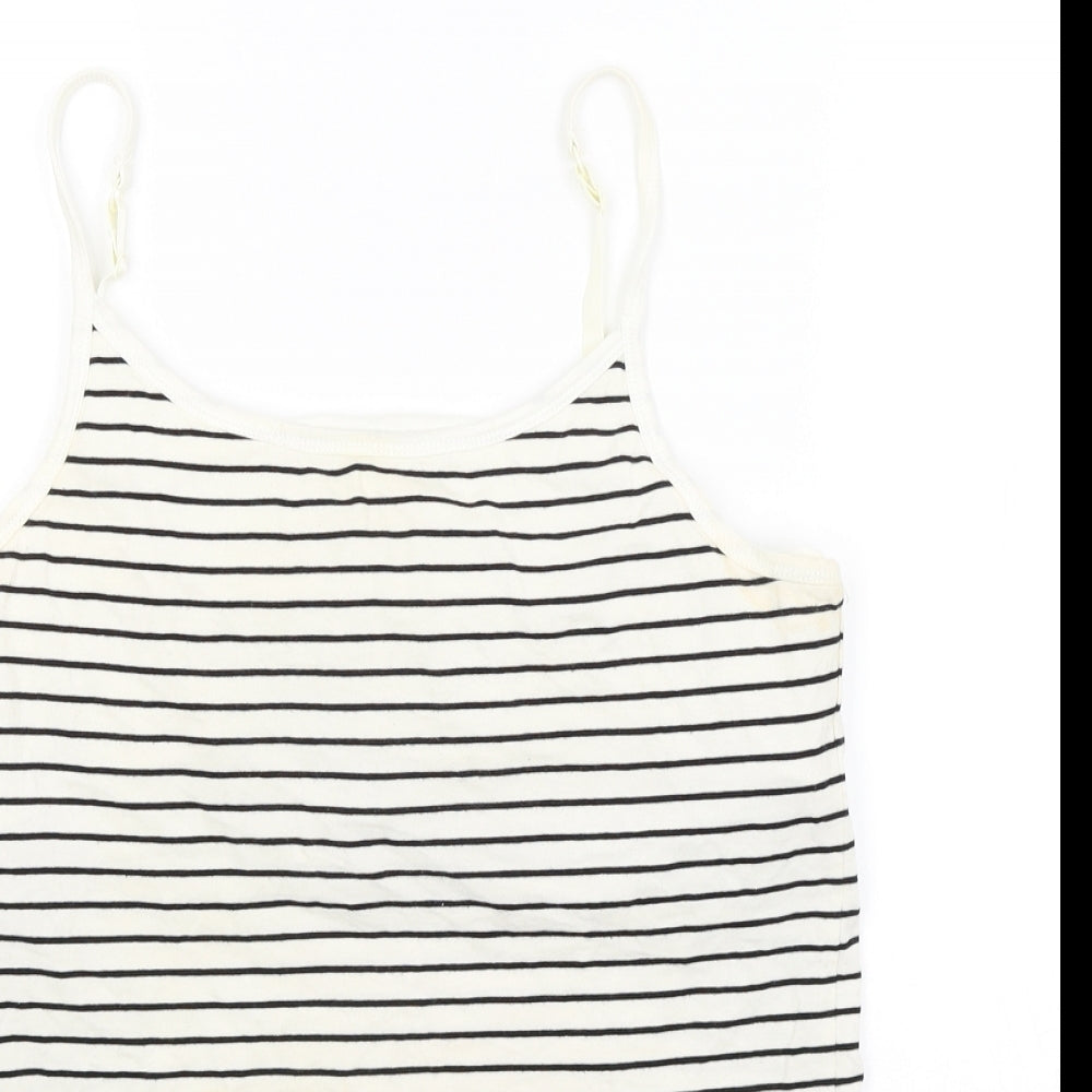 Favourites Womens White Striped  Camisole Tank Size L
