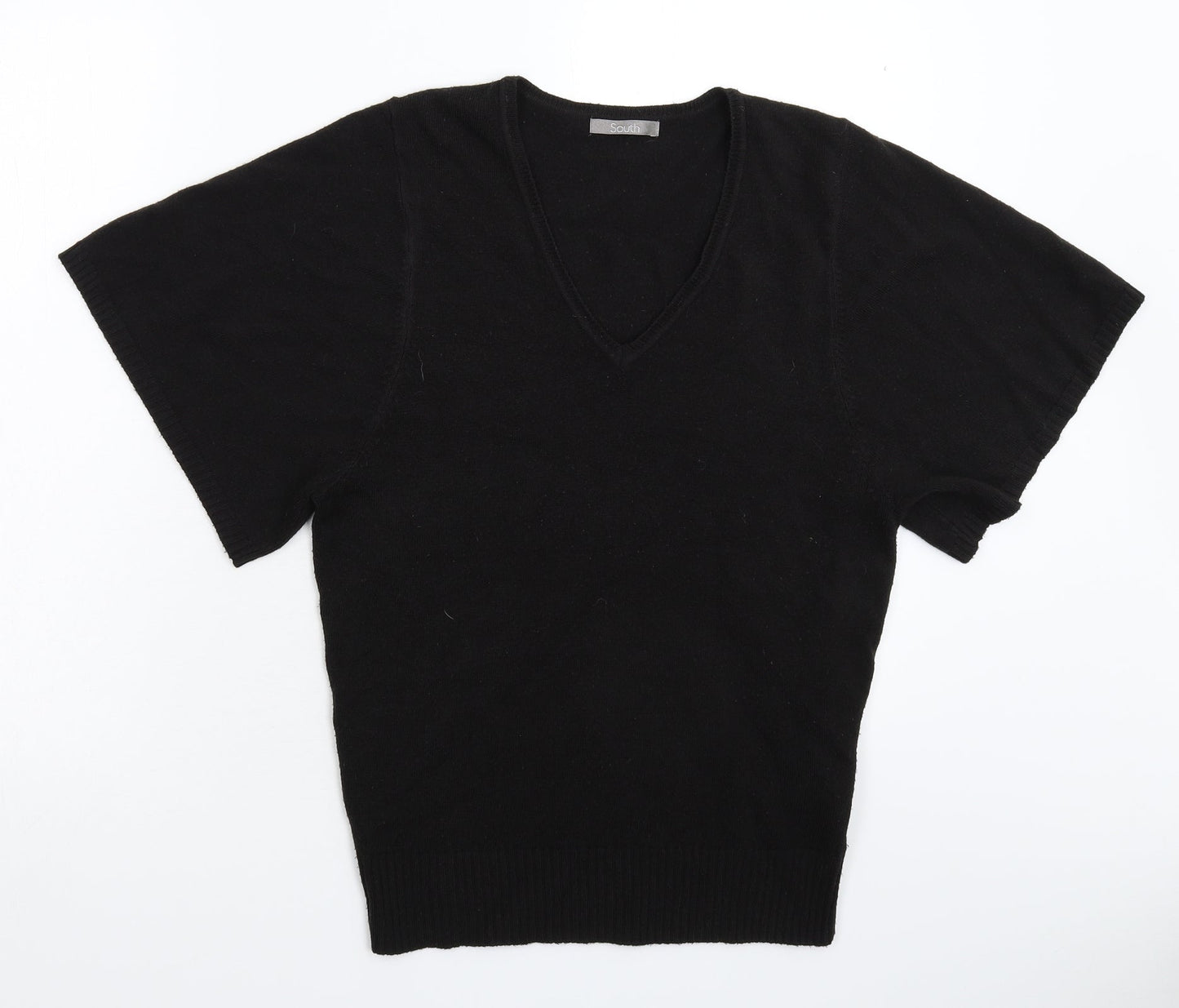 South Womens Black  Knit Pullover Jumper Size 8