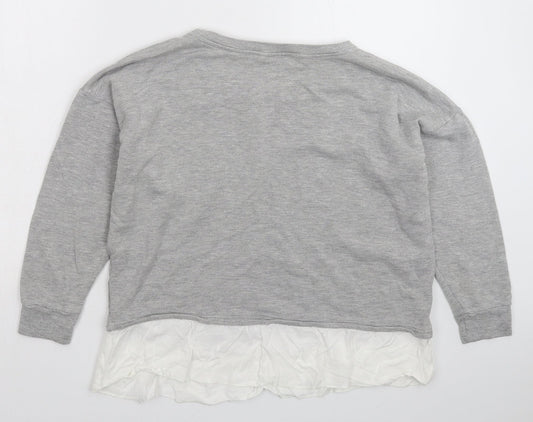 Topshop Womens Grey   Pullover Sweatshirt Size 6