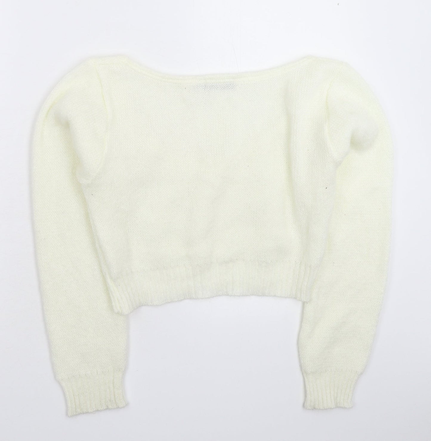PRETTYLITTLETHING Womens White  Knit Pullover Jumper Size S