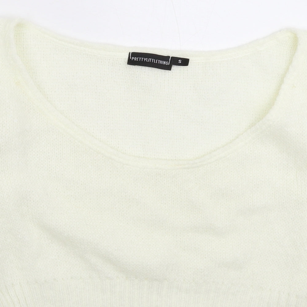 PRETTYLITTLETHING Womens White  Knit Pullover Jumper Size S