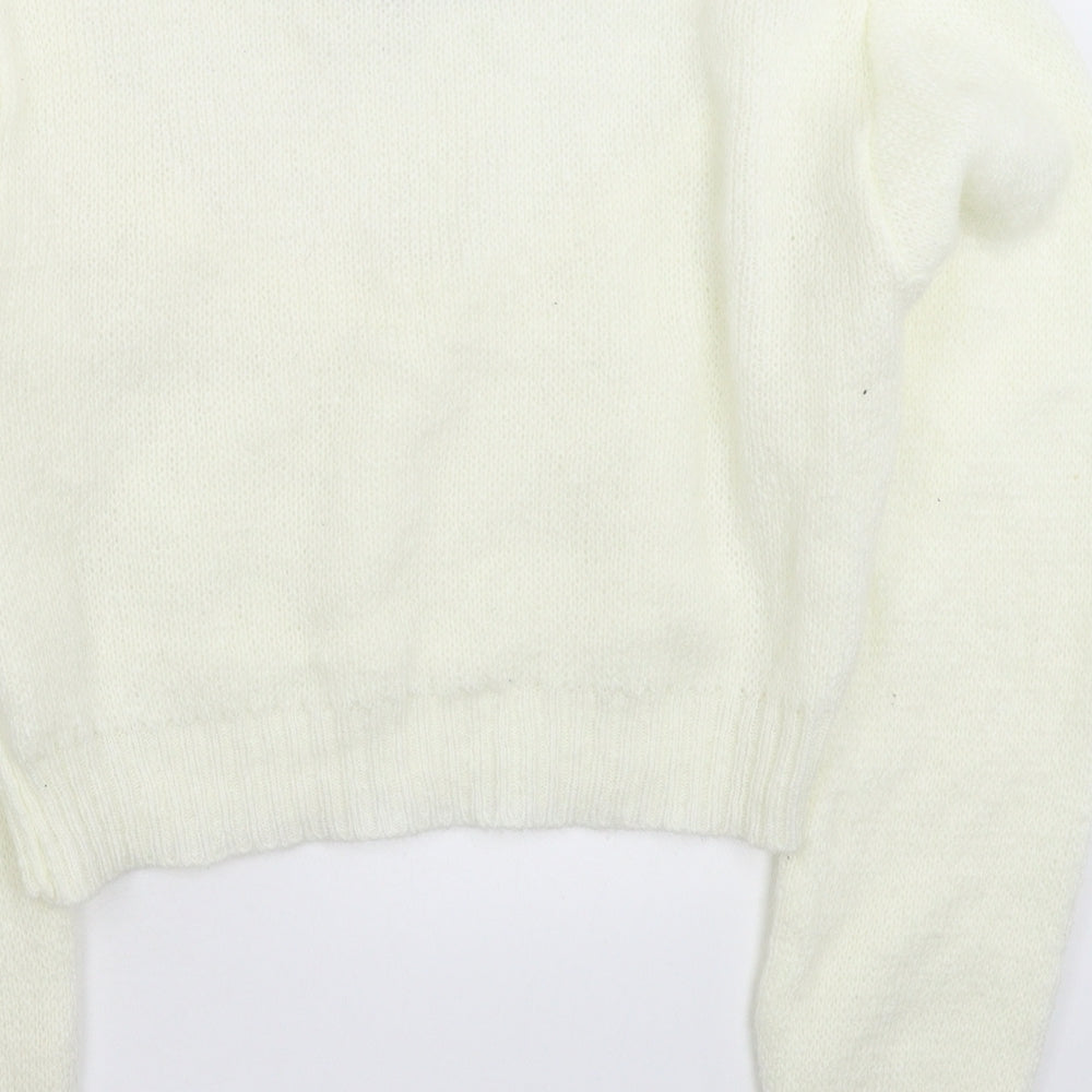 PRETTYLITTLETHING Womens White  Knit Pullover Jumper Size S