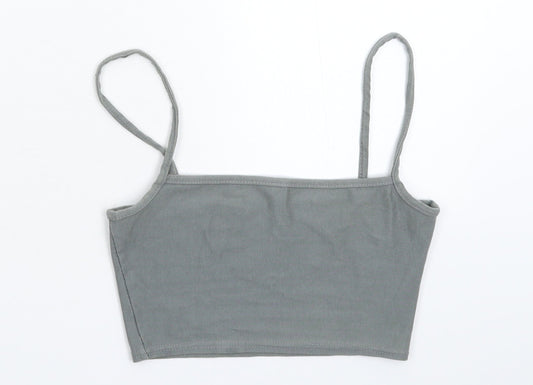 PRETTYLITTLETHING Womens Grey   Cropped Tank Size 4
