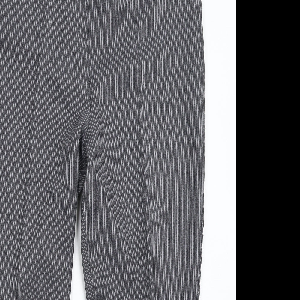 Preworn Womens Grey Striped  Trousers  Size 38 in L26 in