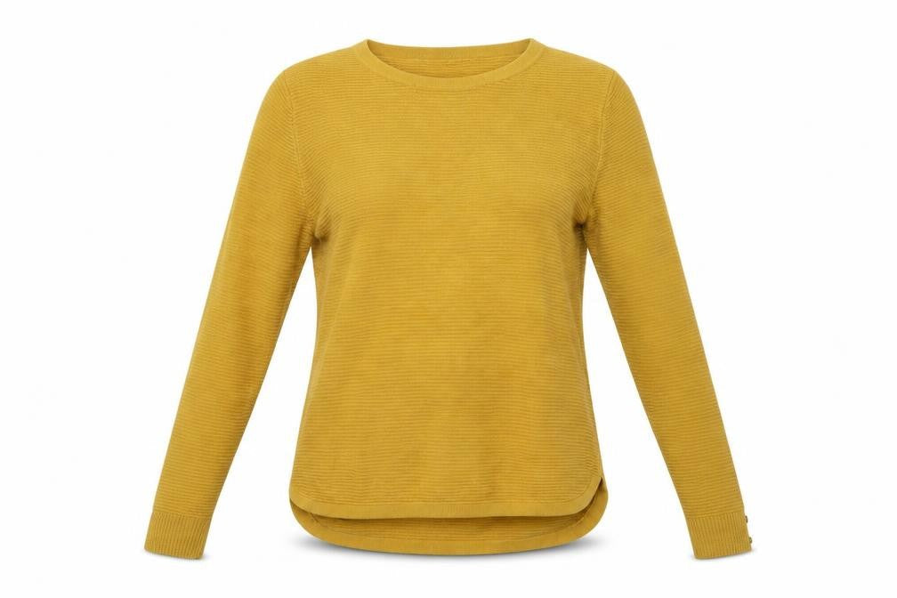 Classics Womens Yellow  Knit Pullover Sweatshirt Size 8