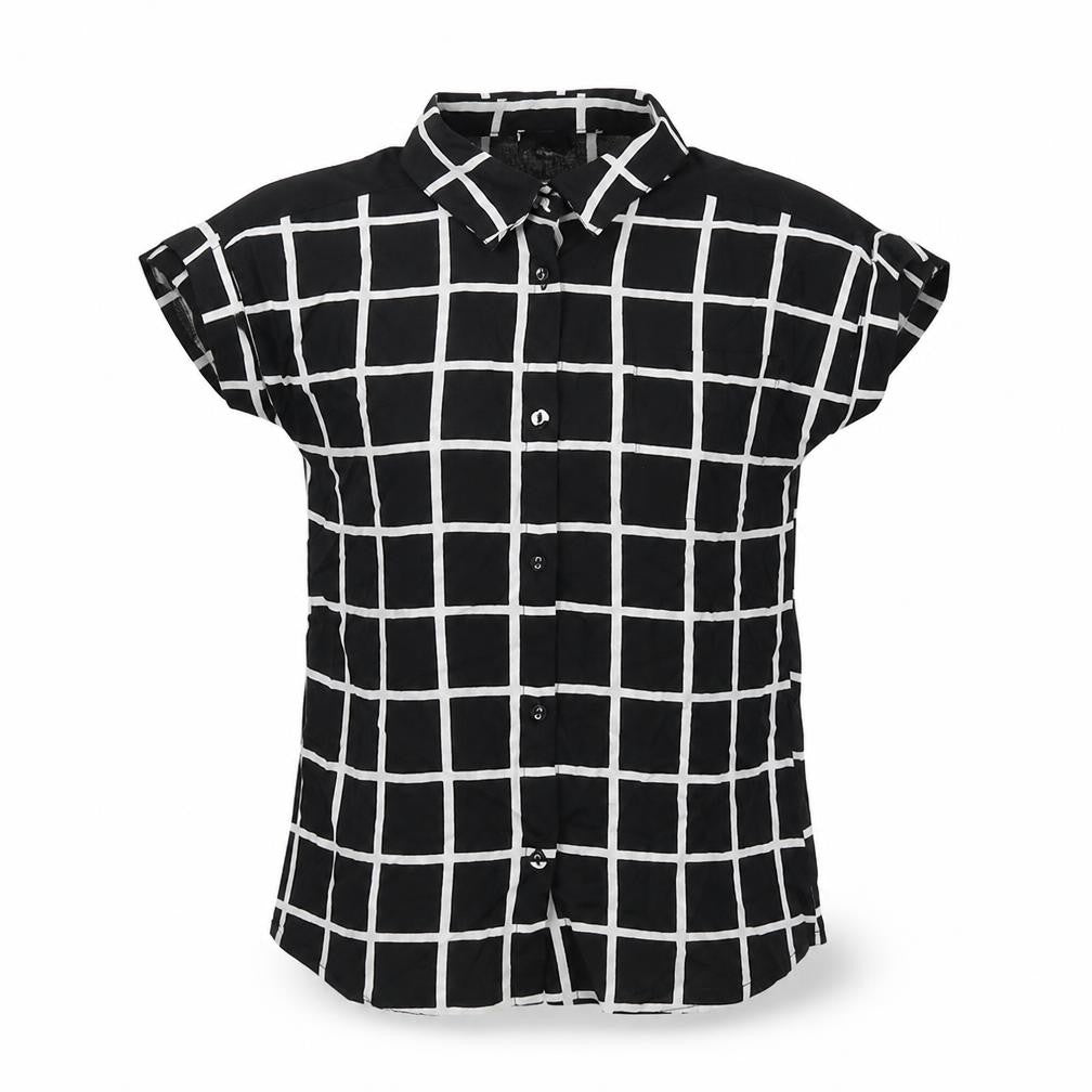 River Island Girls Black Check  Basic Button-Up Size 10 Years