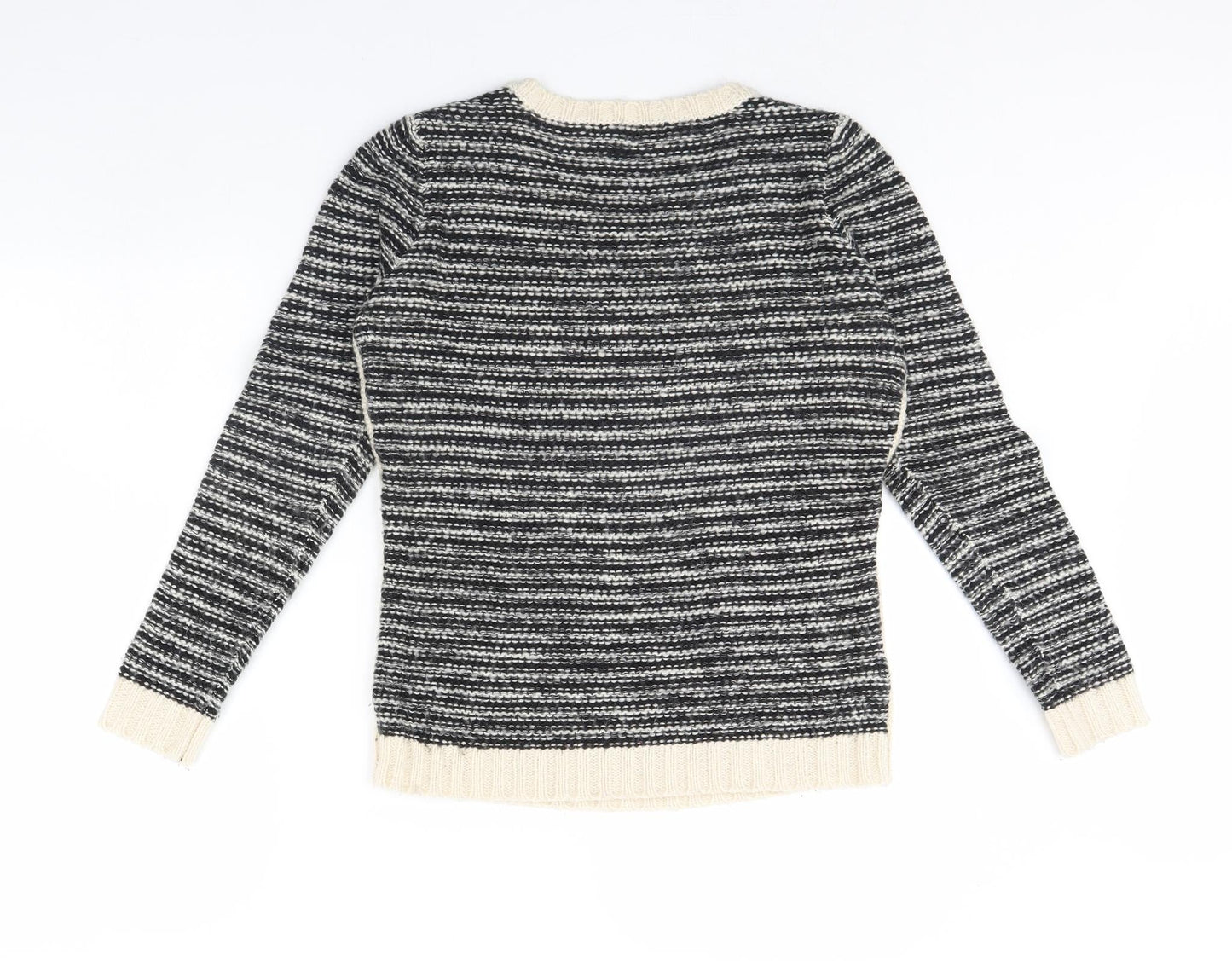 Dunnes Stores Womens Black Striped  Pullover Jumper Size 10
