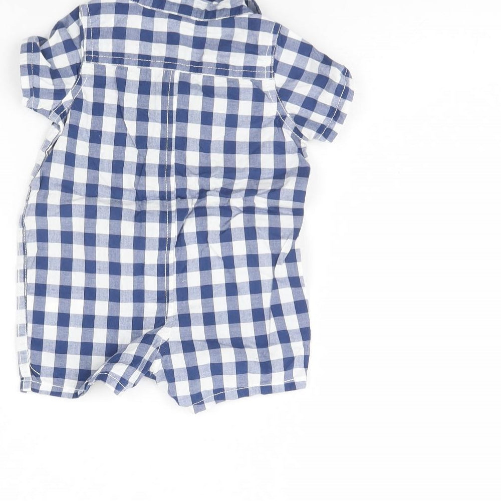 Gap Baby Blue Plaid  Babygrow One-Piece Size 0-3 Months