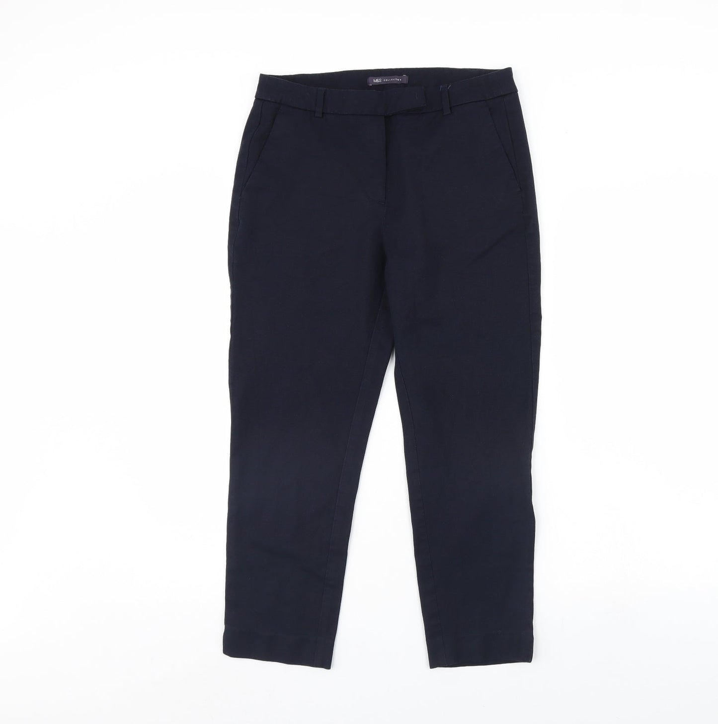 M&S Womens Blue   Cropped Trousers Size 32 in L23 in