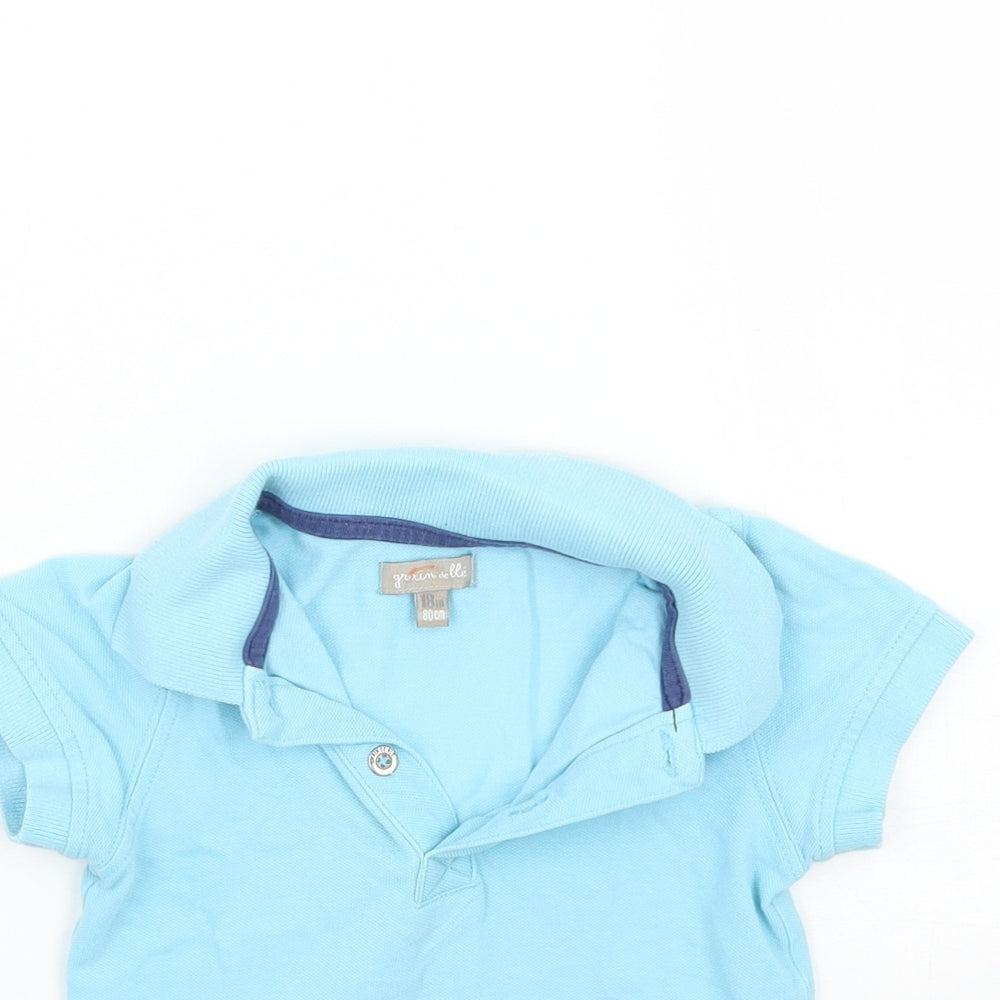 grain de ble Boys Blue   Basic Polo Size 12-18 Months