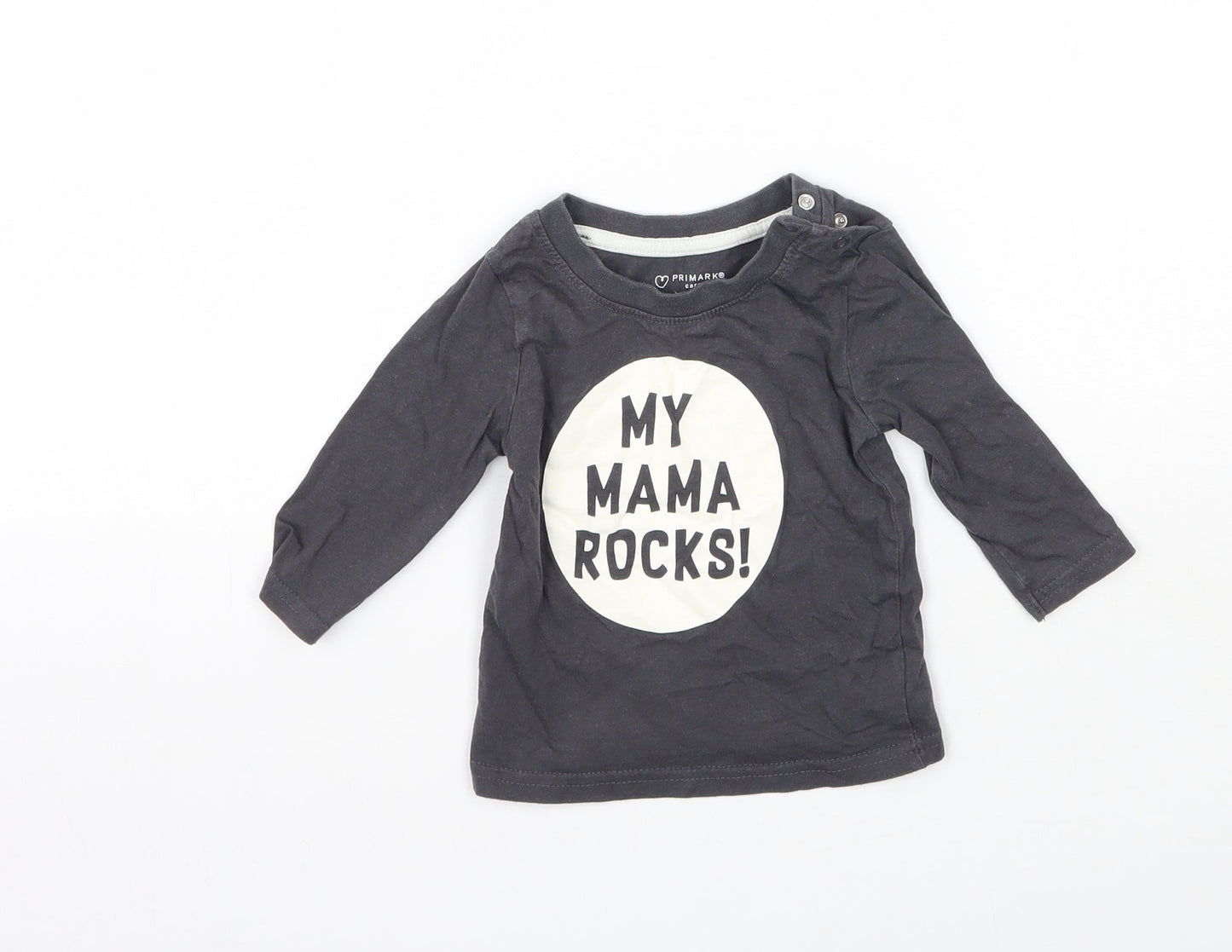 Primark Baby Grey   Basic T-Shirt Size 3-6 Months