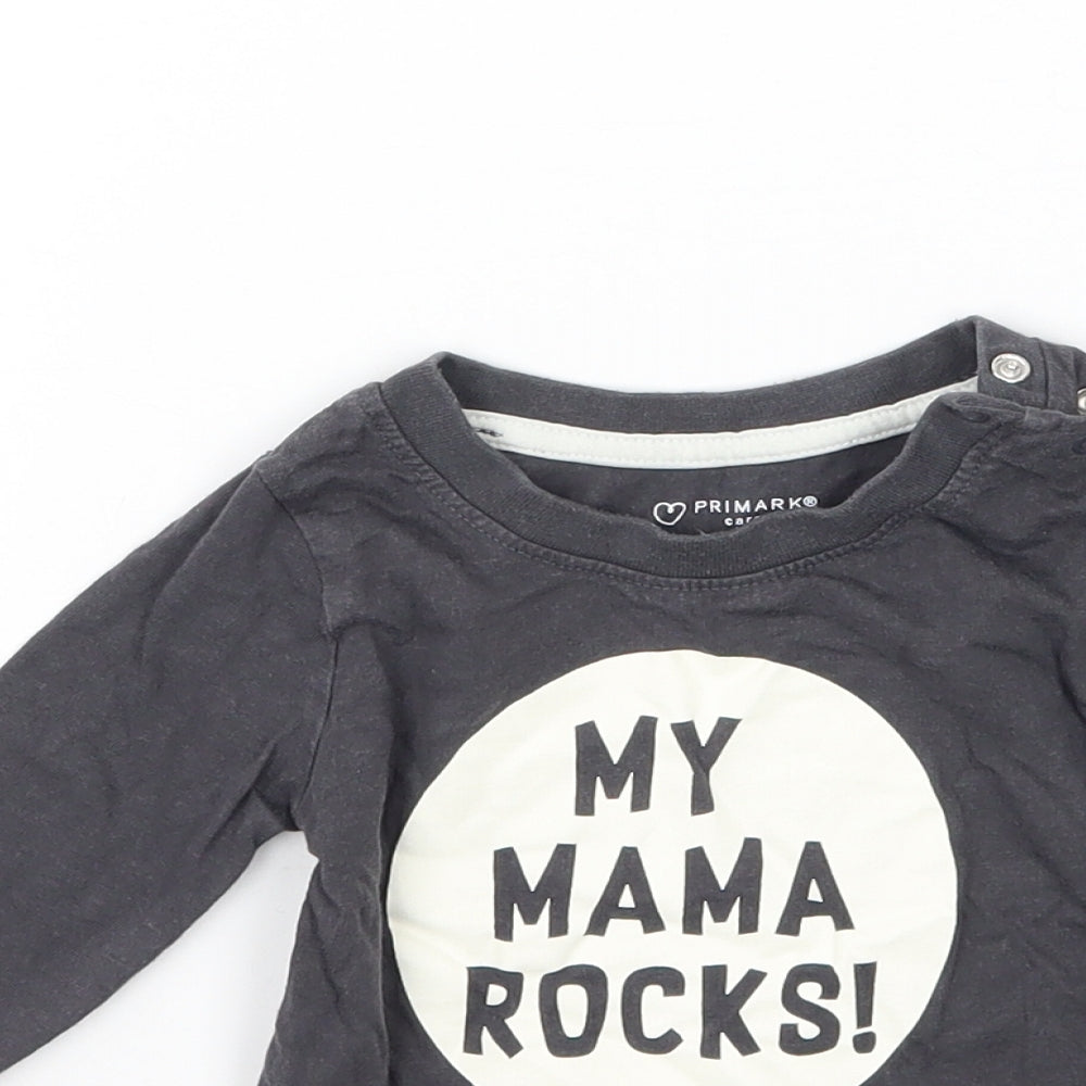 Primark Baby Grey   Basic T-Shirt Size 3-6 Months