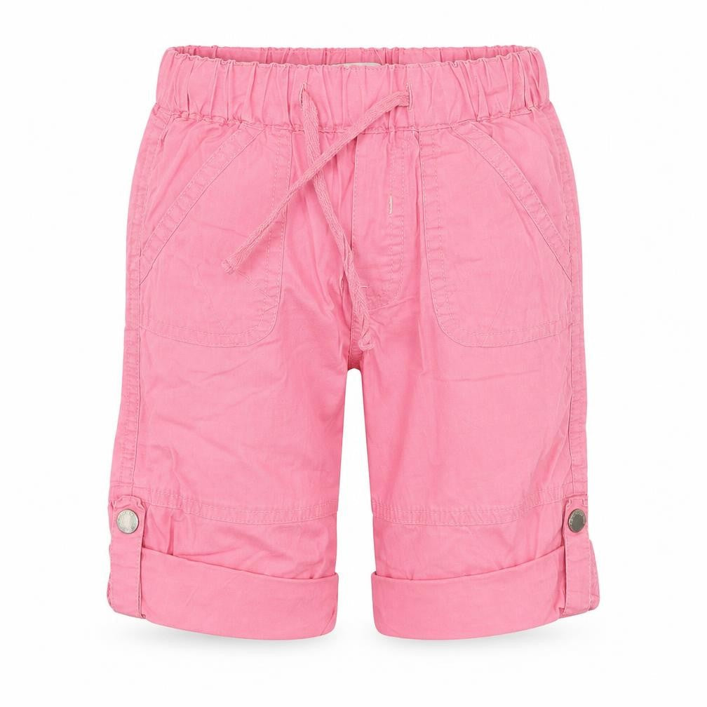 Front view of L.O.G.G girls’ pink cargo trousers, size 9-12, months
