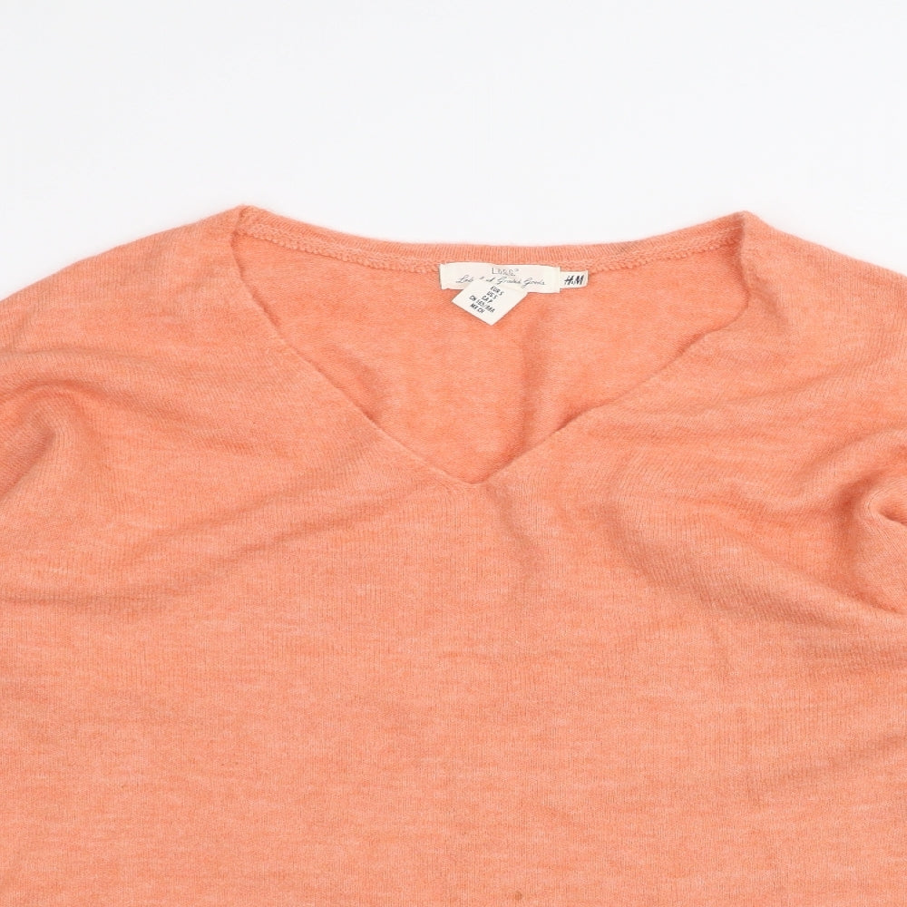 H&M Womens Orange   Pullover Jumper Size S