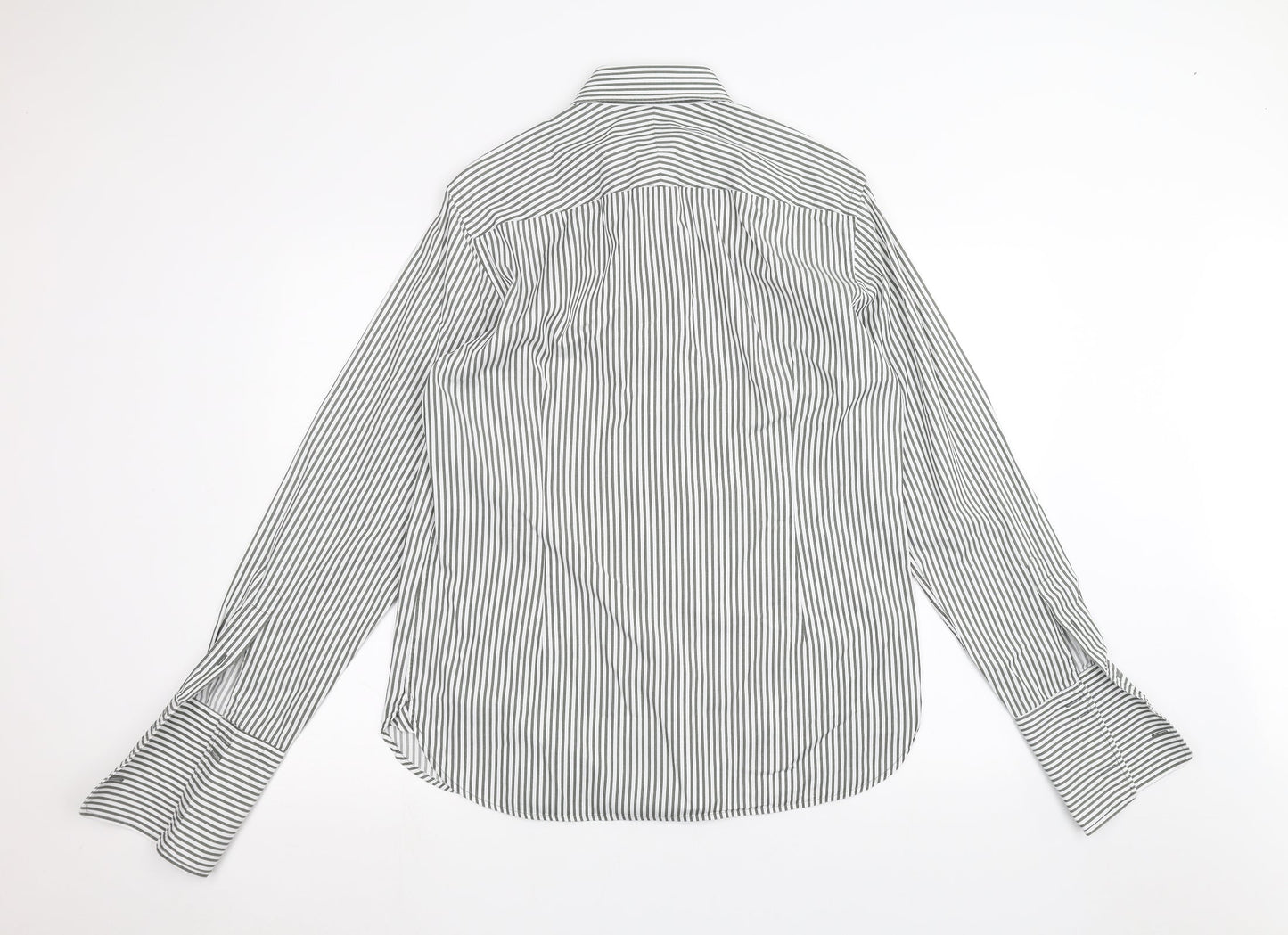 Jaeger Mens White Striped   Dress Shirt Size 15.5