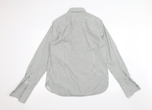 Jaeger Mens White Striped   Dress Shirt Size 15.5