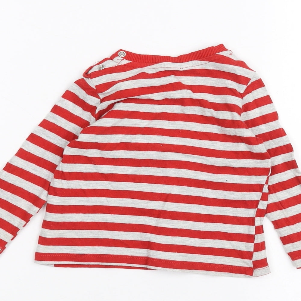 So Cute Baby Grey Striped  Basic T-Shirt Size 9-12 Months  - christmas