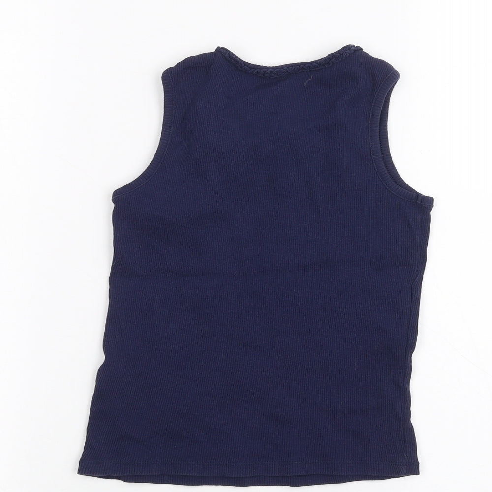George Girls Blue   Basic T-Shirt Size 7-8 Years