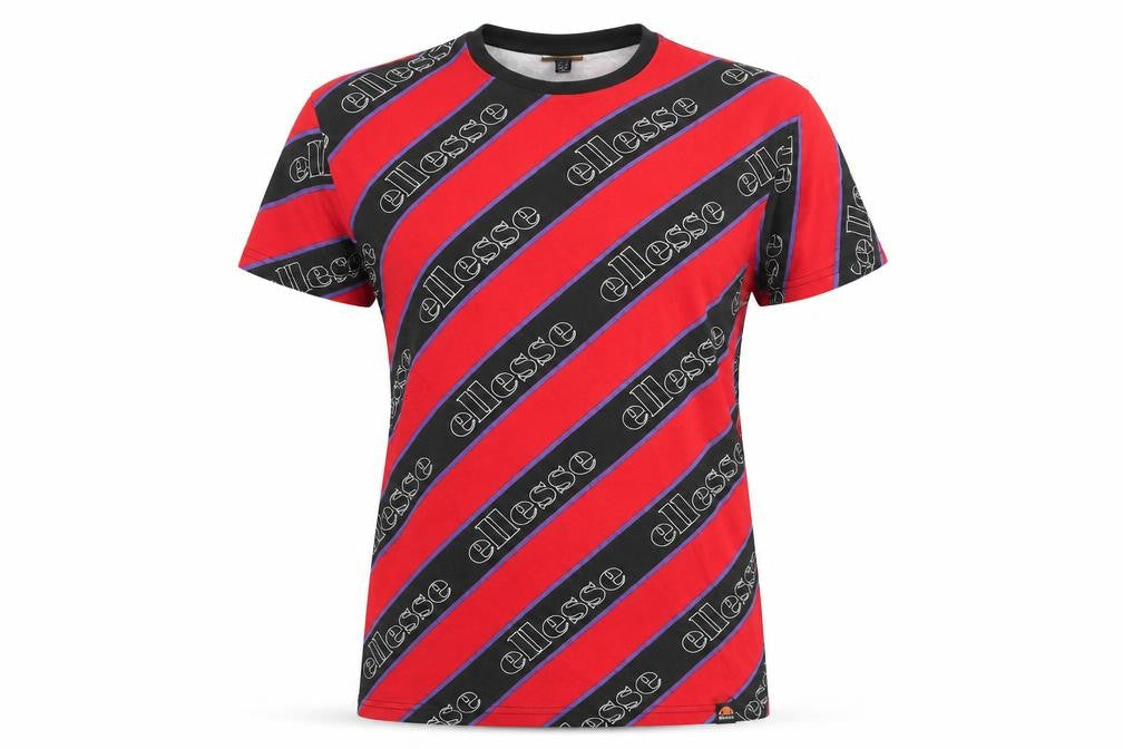 Ellesse Womens Red Striped  Basic T-Shirt Size 8