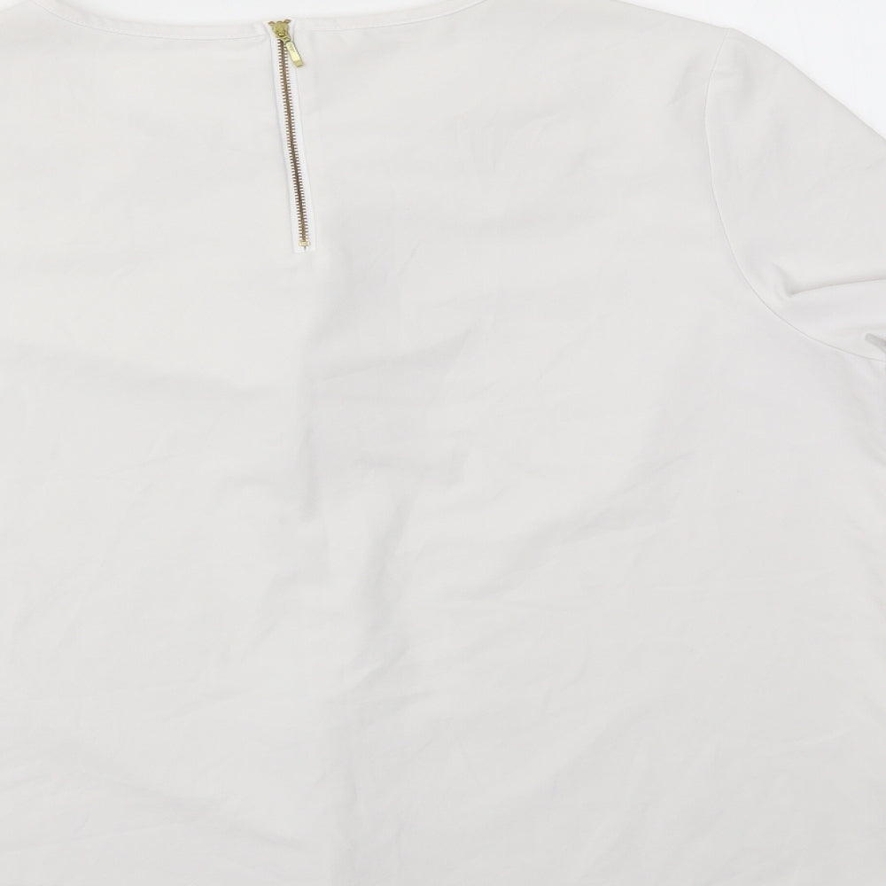 Preworn Womens White   Basic Blouse Size L