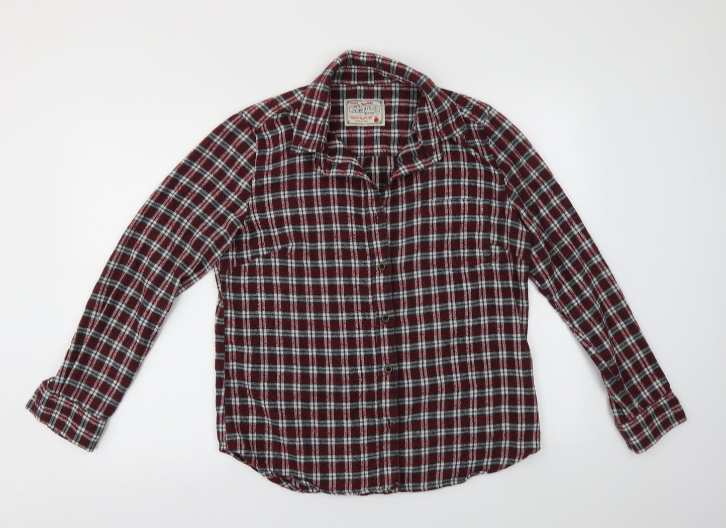Jachs MFG Mens Red Check   Button-Up Size L