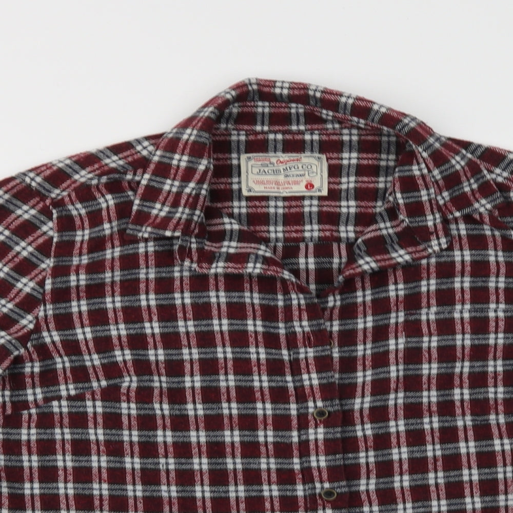 Jachs MFG Mens Red Check   Button-Up Size L