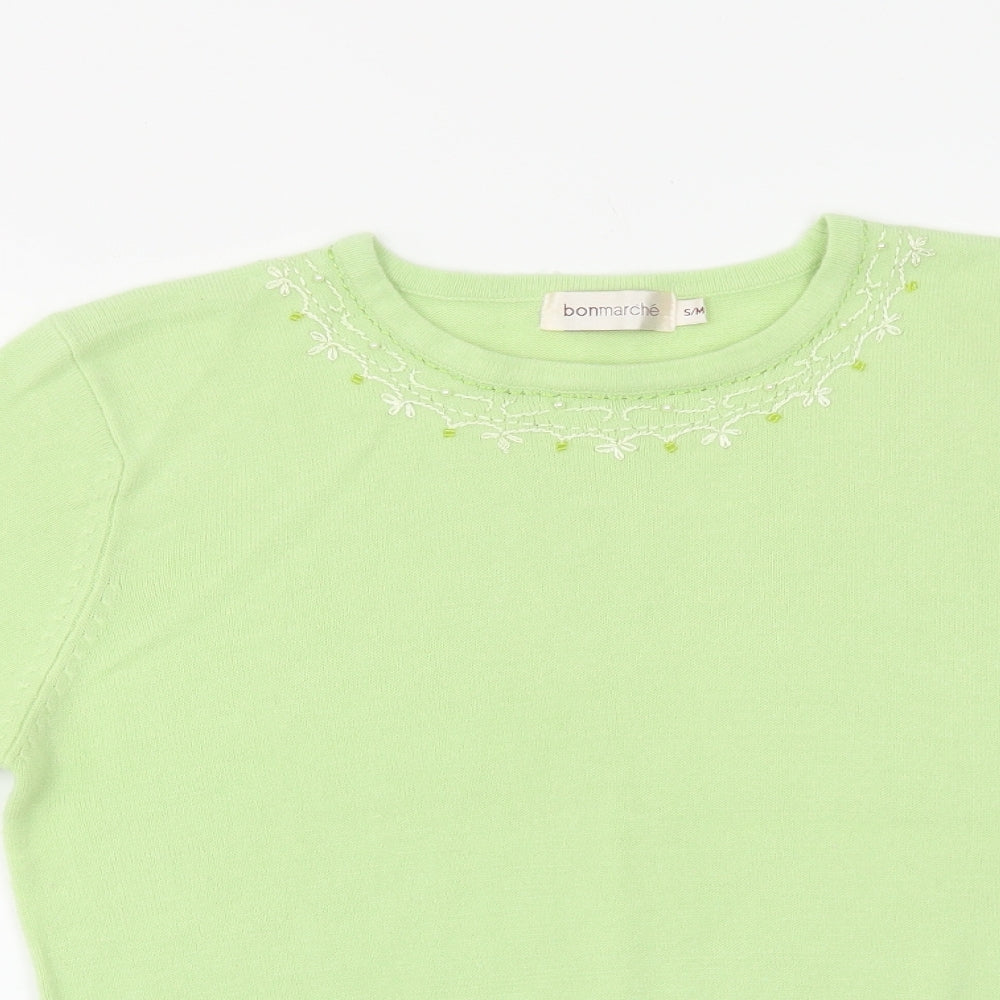 Bonmarché Womens Green Floral  Pullover Jumper Size M