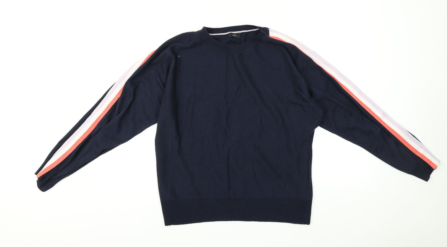 M&Co Womens Blue Striped  Pullover Jumper Size 12