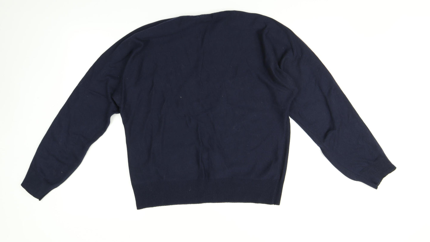M&Co Womens Blue Striped  Pullover Jumper Size 12