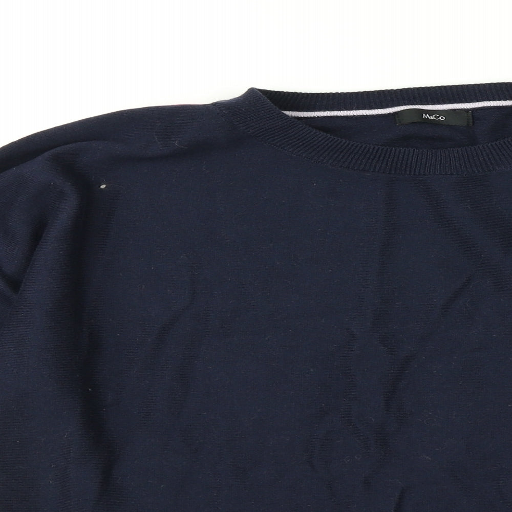 M&Co Womens Blue Striped  Pullover Jumper Size 12