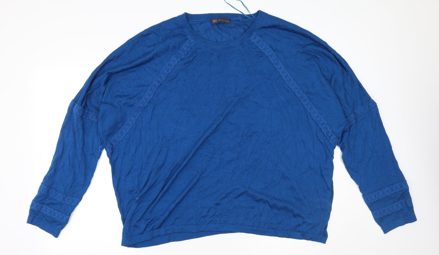 M&S Womens Blue   Pullover Jumper Size XL