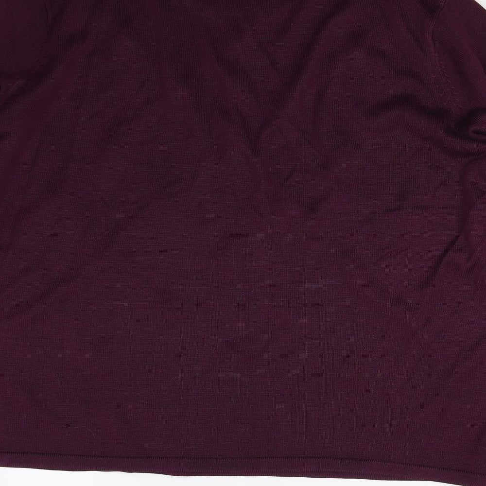 BM Collection Womens Purple  Knit Pullover Jumper Size M