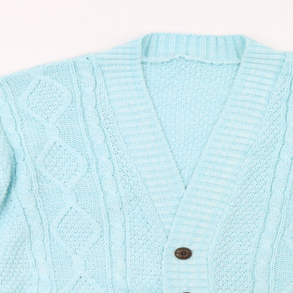 Preworn Womens Blue  Knit Cardigan Jumper Size L
