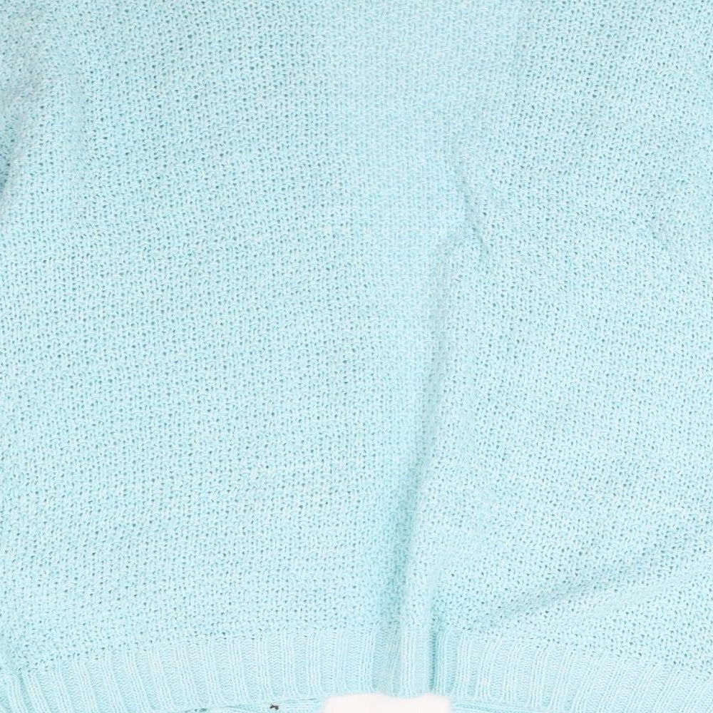Preworn Womens Blue  Knit Cardigan Jumper Size L