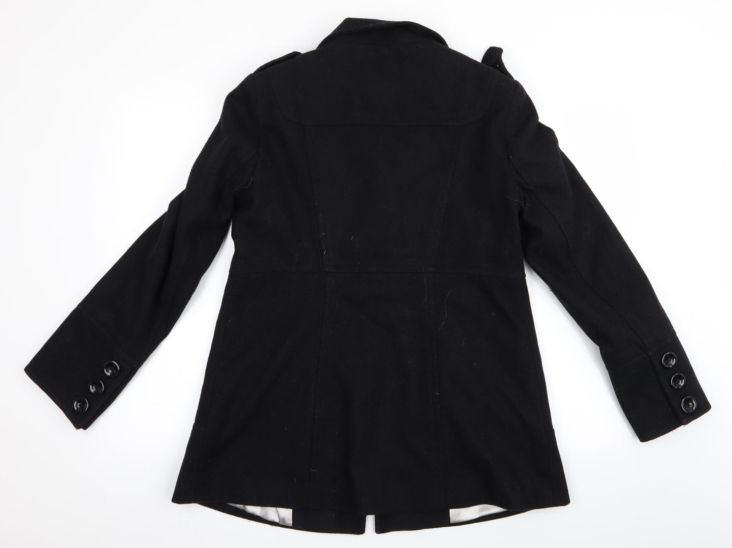 Wallis Womens Black   Overcoat Coat Size 14