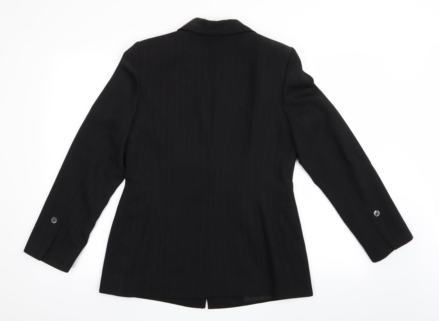 Wallis Womens Black Striped  Jacket  Size 12  - Slight Glitter effect stripe