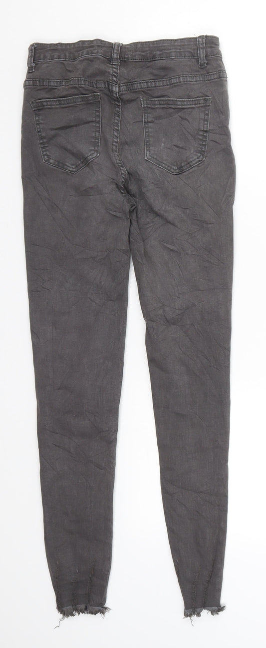 Elegants Deluxe Womens Grey  Denim Skinny Jeans Size 8 L25 in