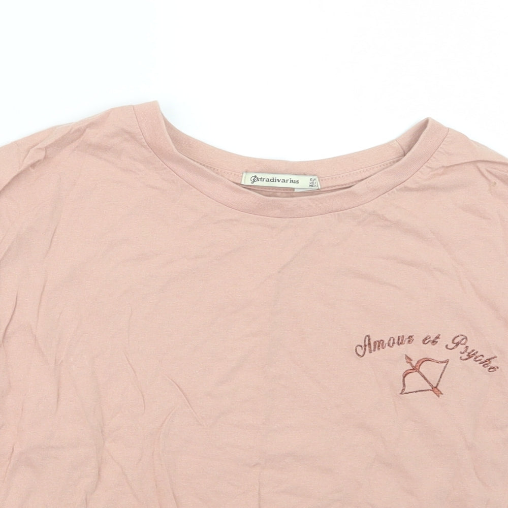 Stradivarius Womens Pink   Basic T-Shirt Size M