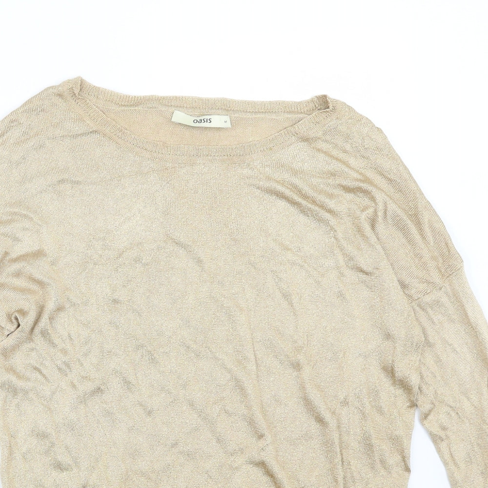 Oasis Womens Gold   Pullover Jumper Size M