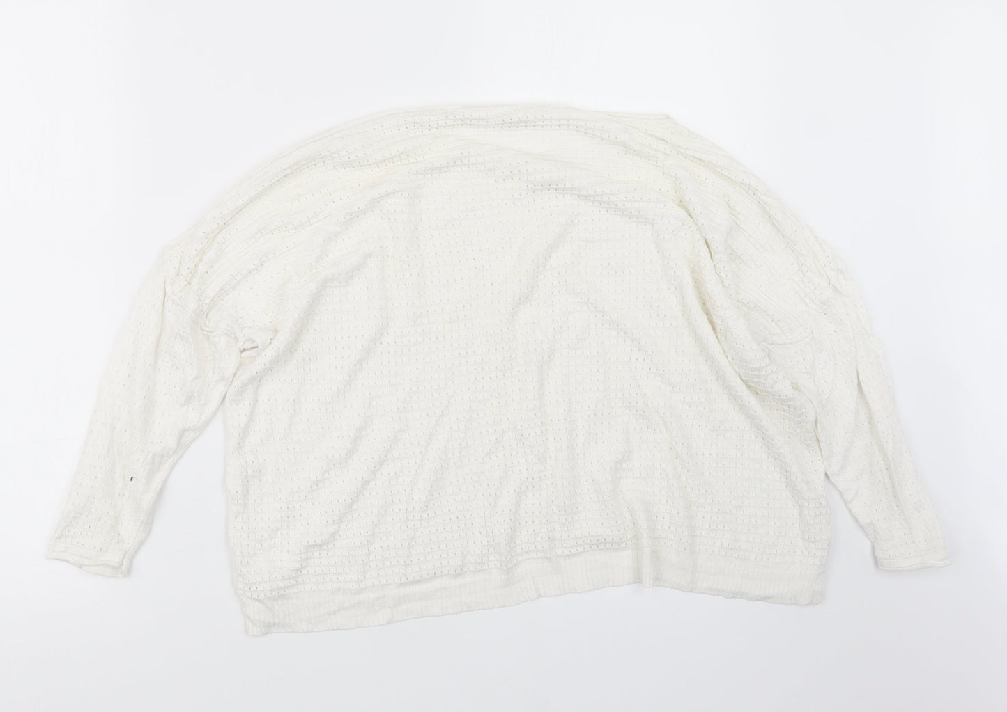 Stradivarius Womens White  Knit Pullover Jumper Size M
