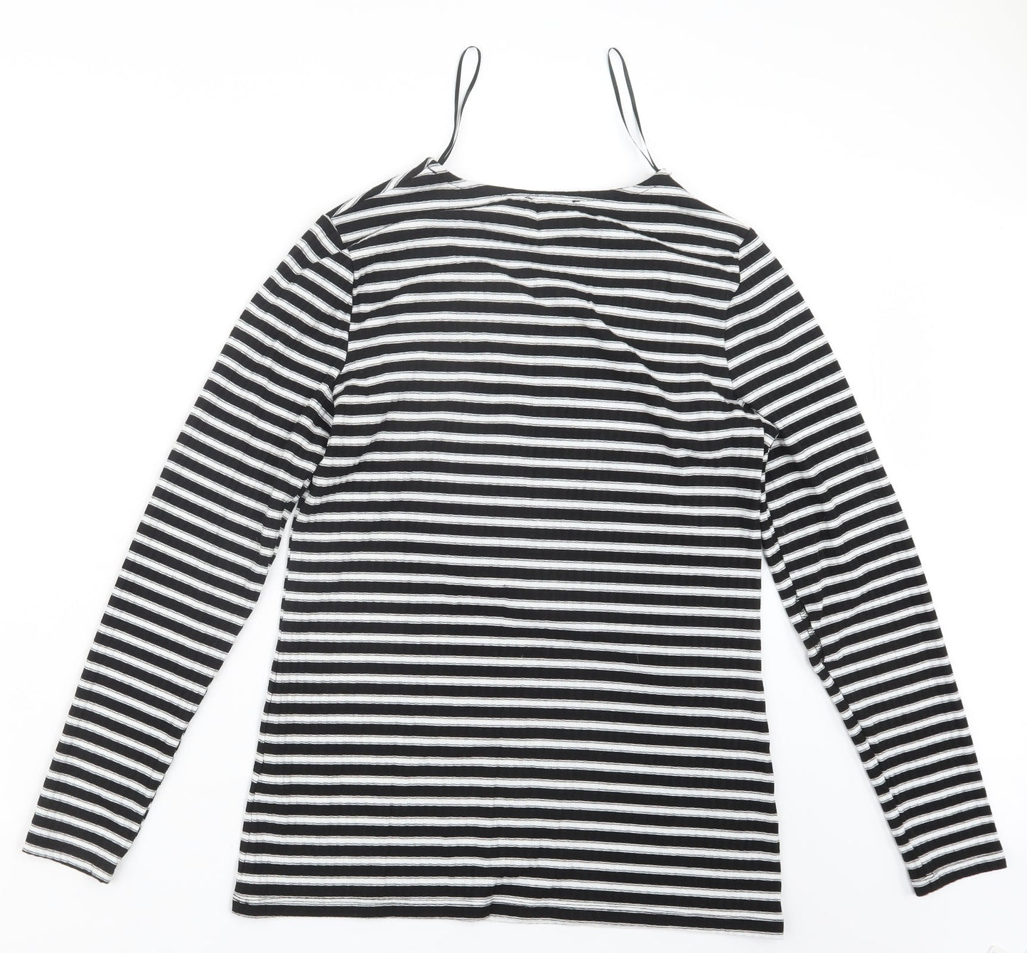 Papaya Womens Black Striped  Pullover Jumper Size 14