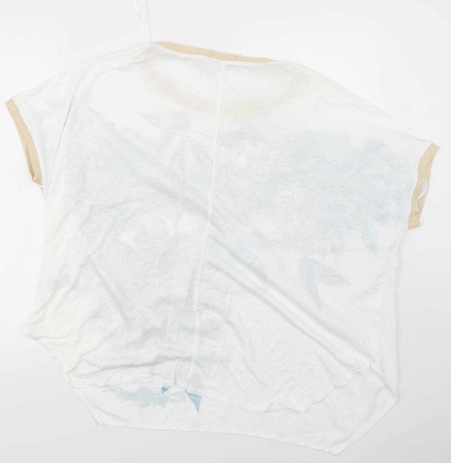 Evans Womens White Geometric  Basic Blouse Size 10