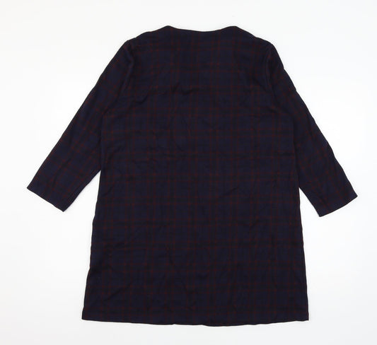 Isle Womens Blue Plaid  Mini  Size 14