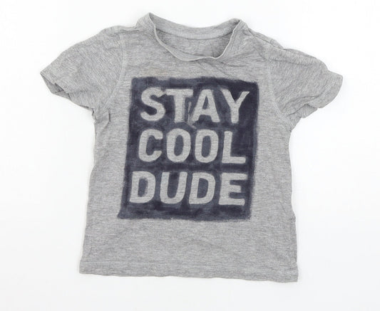 George Boys Grey  Jersey Basic T-Shirt Size 4-5 Years  - Stay Cool dude