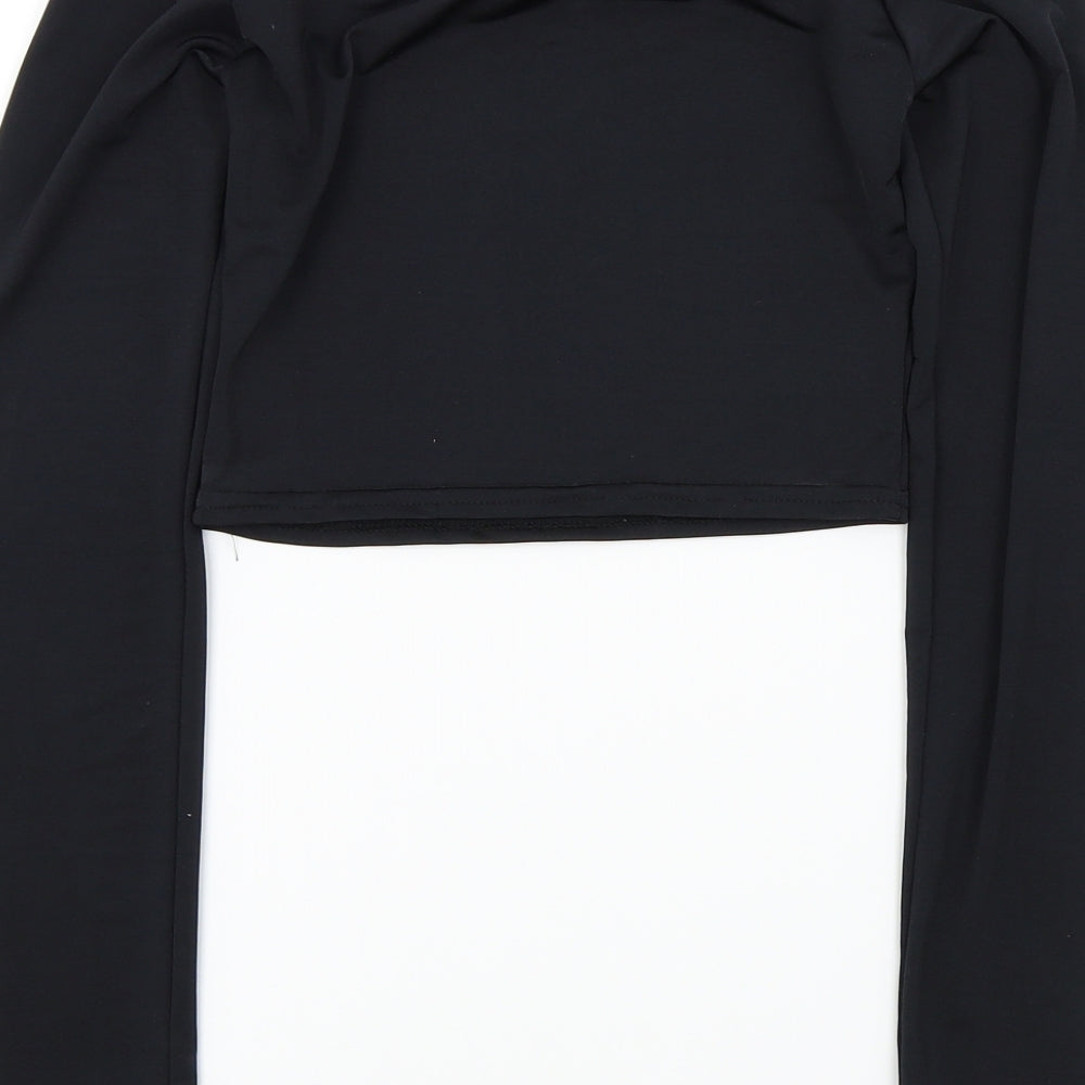 PRETTYLITTLETHING Womens Black Colourblock  Basic T-Shirt Size 8