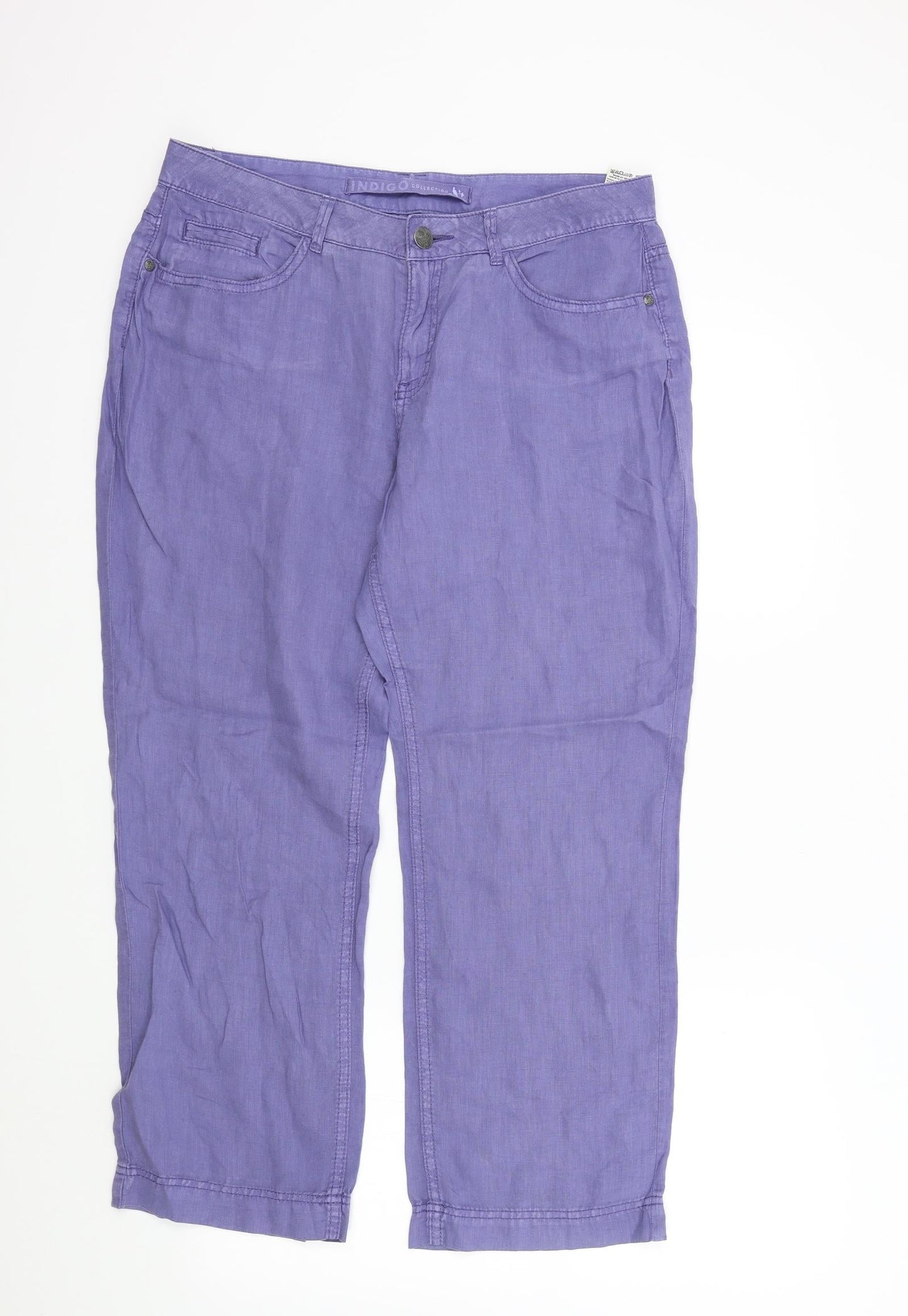 M&S Womens Blue   Trousers  Size 12 L26 in