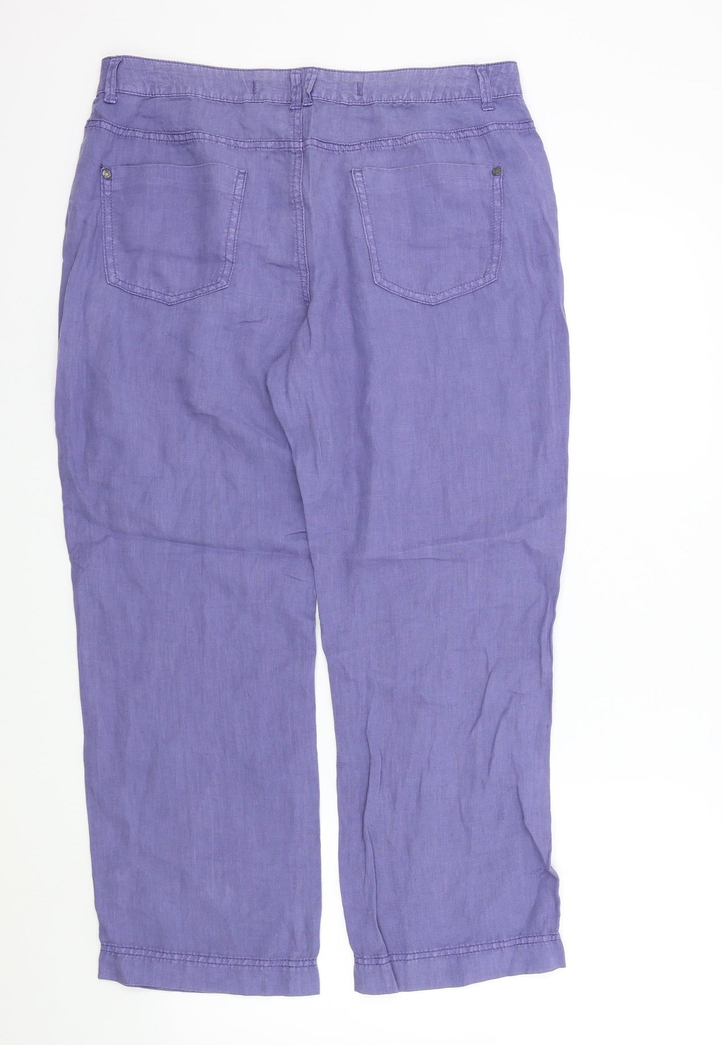 M&S Womens Blue   Trousers  Size 12 L26 in