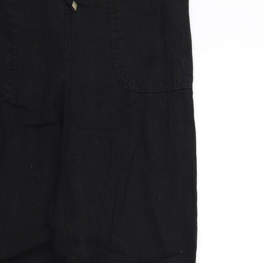 Peackocks Womens Black   Trousers  Size 12 L28 in