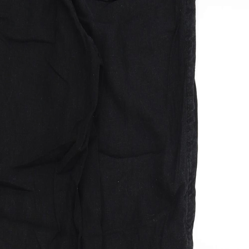 Peackocks Womens Black   Trousers  Size 12 L28 in